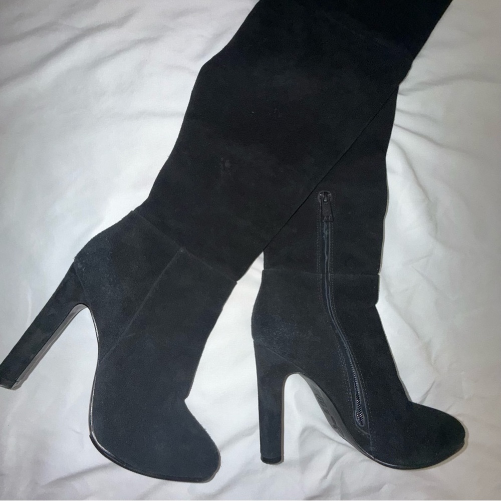 Joie Black Suede Over-the-Knee Boots - Picture 2 of 8
